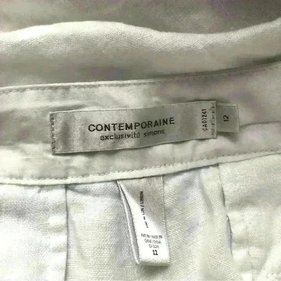 White Pure Linen Pants - Picture 3 of 3